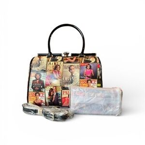 Handbag & Wallet Magazine Print Michelle & Barak Obama